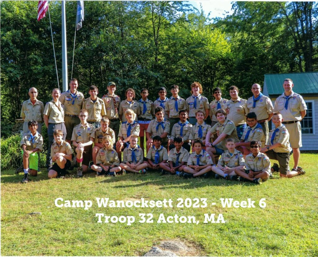 Troop 32 at Camp Wanocksett in 2023